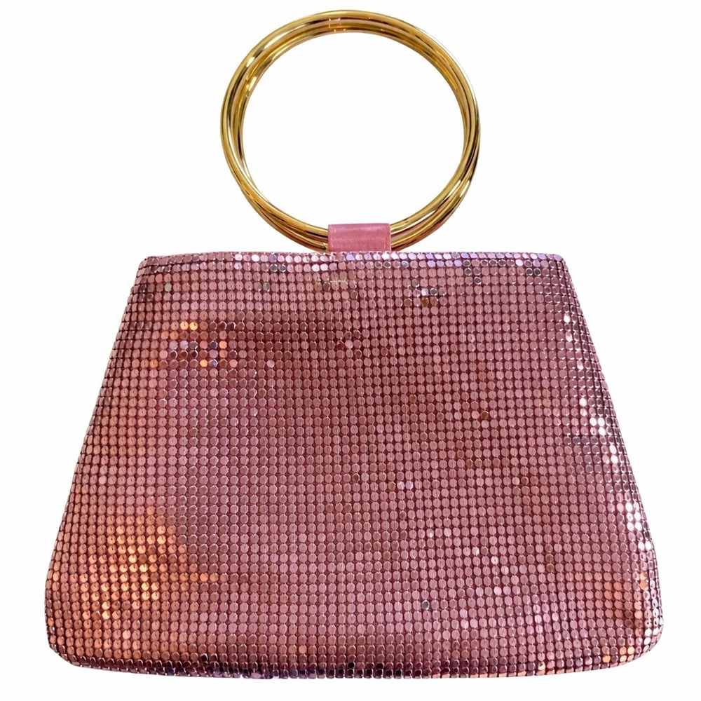 Olivia Miller Purse Clutch pink gold sequins evening bag